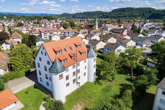 Luftbild Schloss in Steinen 